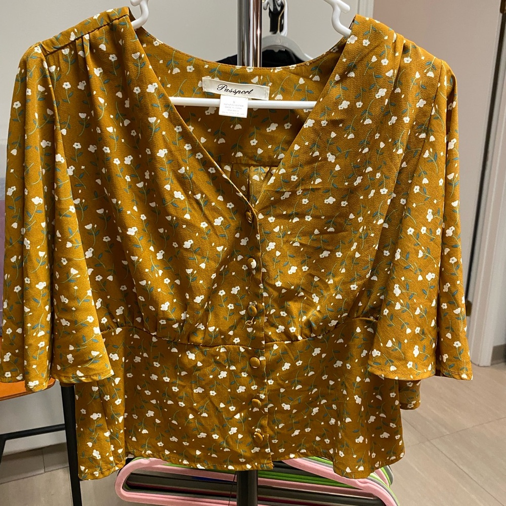 Passport Mustard Floral Blouse